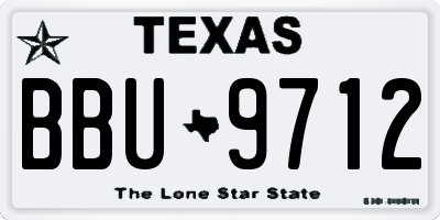 TX license plate BBU9712
