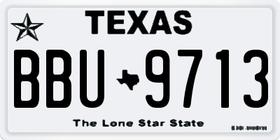 TX license plate BBU9713