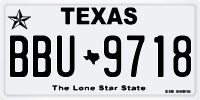TX license plate BBU9718