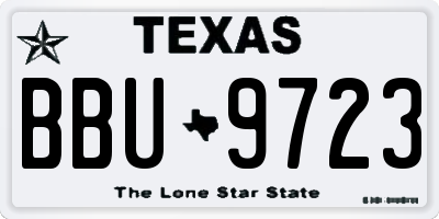 TX license plate BBU9723