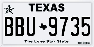 TX license plate BBU9735