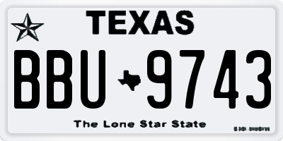 TX license plate BBU9743