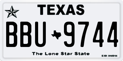 TX license plate BBU9744