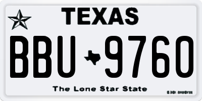 TX license plate BBU9760