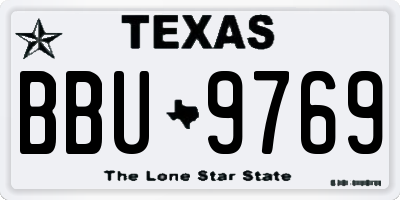 TX license plate BBU9769
