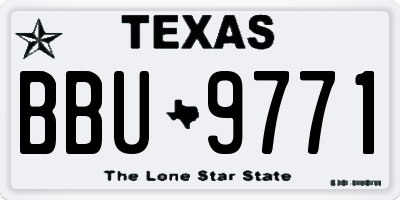 TX license plate BBU9771