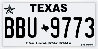 TX license plate BBU9773