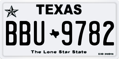 TX license plate BBU9782