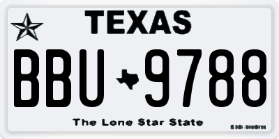 TX license plate BBU9788