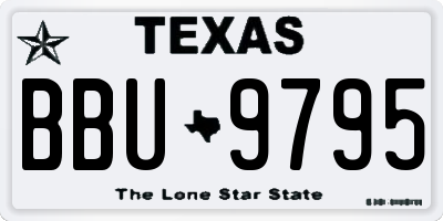 TX license plate BBU9795