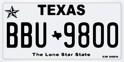 TX license plate BBU9800
