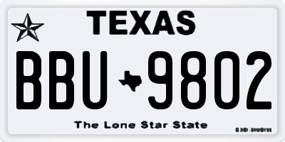 TX license plate BBU9802