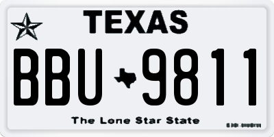 TX license plate BBU9811