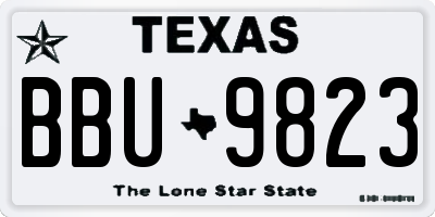 TX license plate BBU9823
