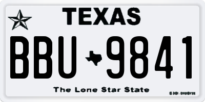 TX license plate BBU9841