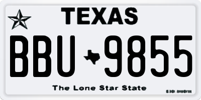 TX license plate BBU9855