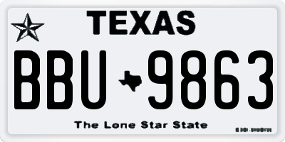 TX license plate BBU9863