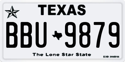 TX license plate BBU9879