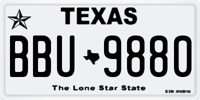 TX license plate BBU9880