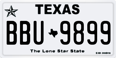 TX license plate BBU9899