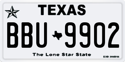 TX license plate BBU9902