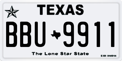 TX license plate BBU9911