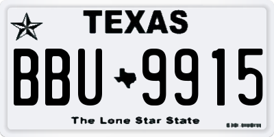 TX license plate BBU9915
