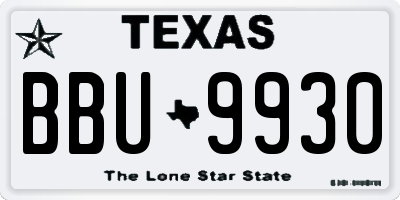 TX license plate BBU9930