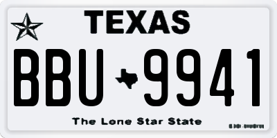 TX license plate BBU9941