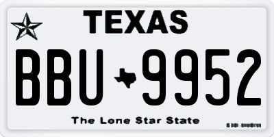 TX license plate BBU9952
