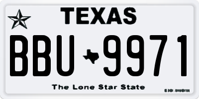 TX license plate BBU9971