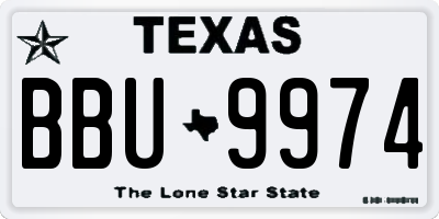 TX license plate BBU9974