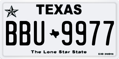 TX license plate BBU9977