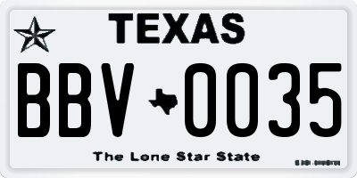 TX license plate BBV0035