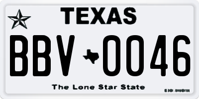 TX license plate BBV0046