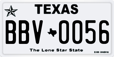 TX license plate BBV0056