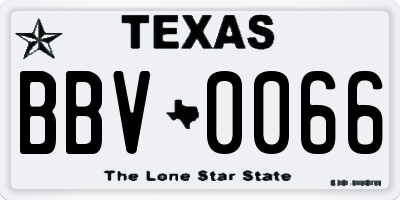 TX license plate BBV0066