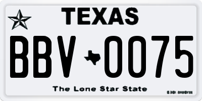 TX license plate BBV0075