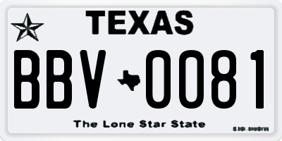 TX license plate BBV0081