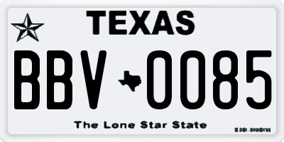 TX license plate BBV0085