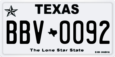 TX license plate BBV0092
