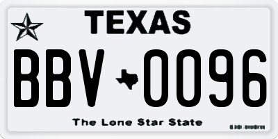 TX license plate BBV0096