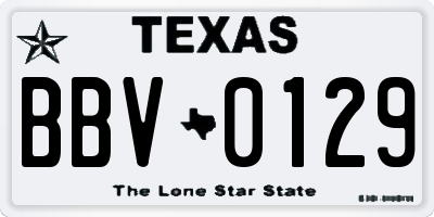 TX license plate BBV0129