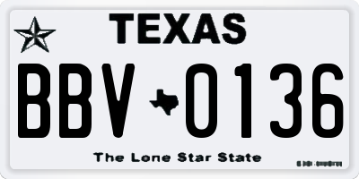 TX license plate BBV0136