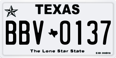 TX license plate BBV0137