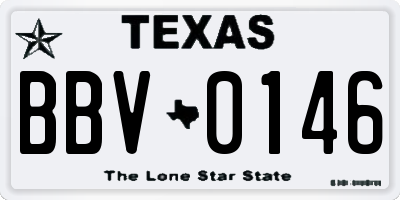 TX license plate BBV0146