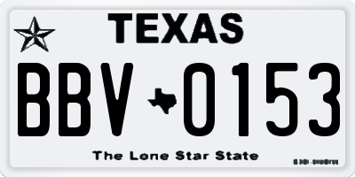 TX license plate BBV0153