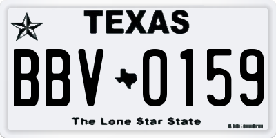 TX license plate BBV0159
