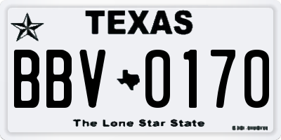 TX license plate BBV0170