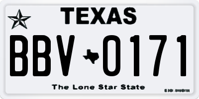 TX license plate BBV0171
